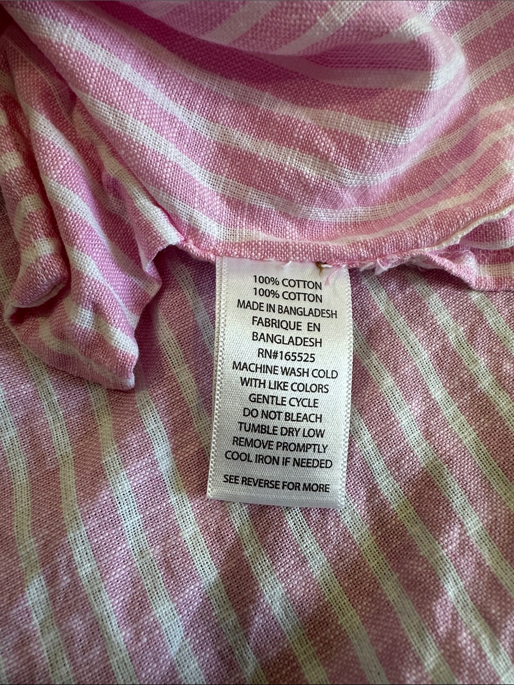Women's Pink Striped Button-Down Collared Shirt 100% cotton M - Picture 11 of 11